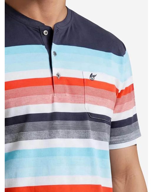 Hajo Pyjama Kurz Klima Komfort in Blue für Herren