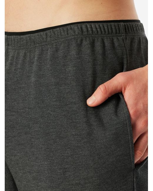 Schiesser Pyjama Selected Premium Warming in Black für Herren