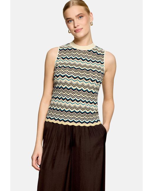 Zero Black Strick-Top Mit Muster