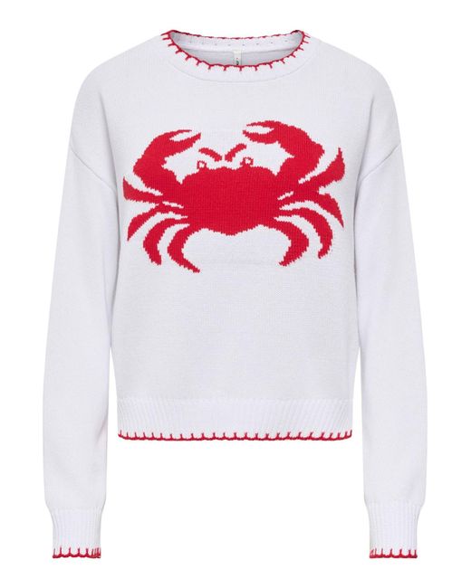 ONLY White Pullover Onlelise