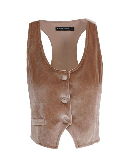 FRESHLIONS Brown Weste 'Velvet'