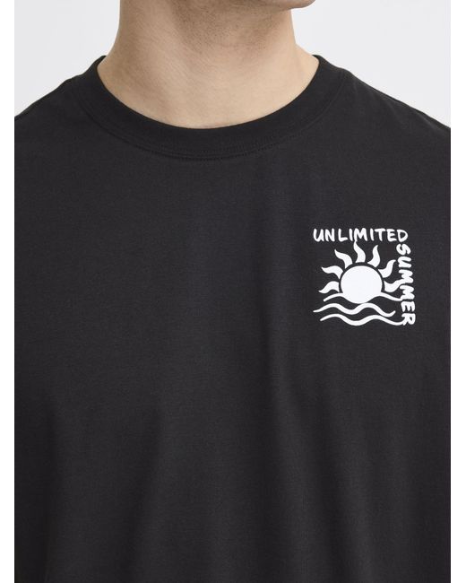 Solid Rundhalsshirt Sdolav in Black für Herren