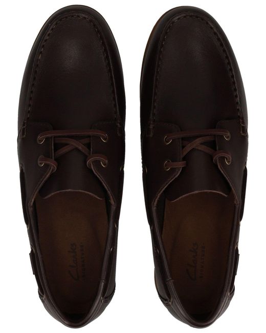 Clarks Halbschuhe Leder Bootsschuh in Brown für Herren