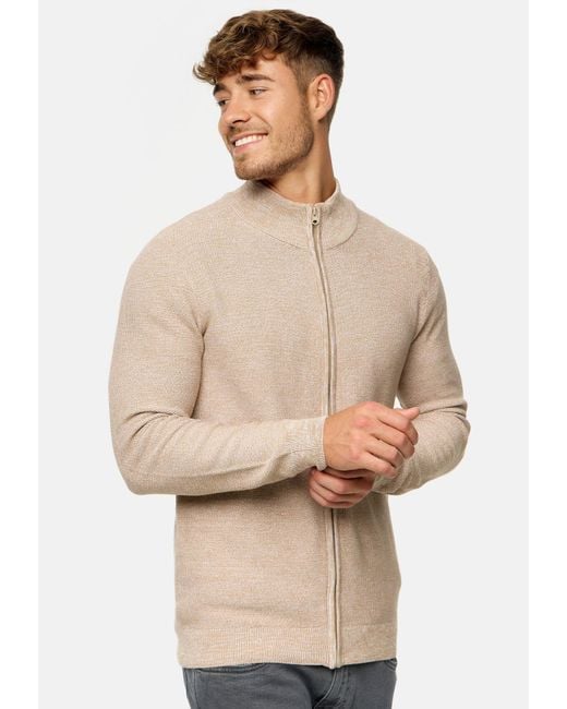 INDICODE Strickjacke in Natural für Herren
