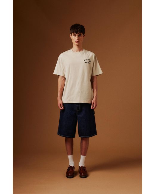 Solid Rundhalsshirt Sdustance in Natural für Herren