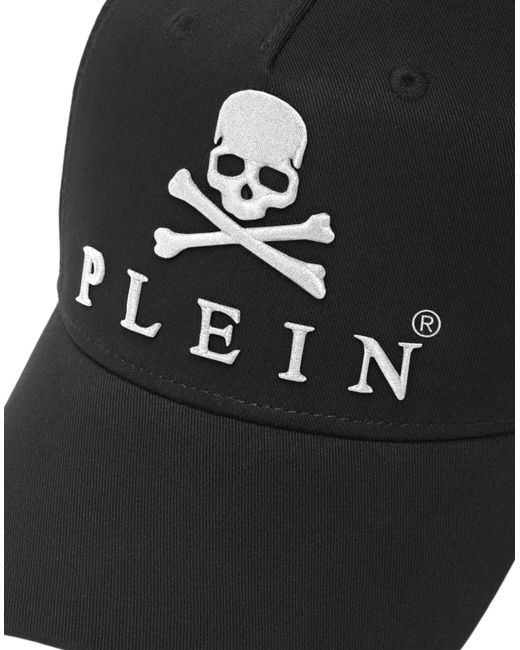 Philipp Plein Cap Skull&Bones in Black für Herren