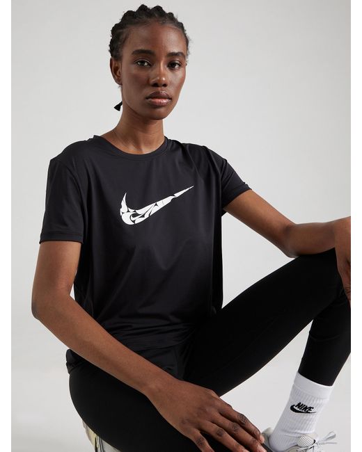 Nike Black Funktionsshirt 'one swsh hbr'
