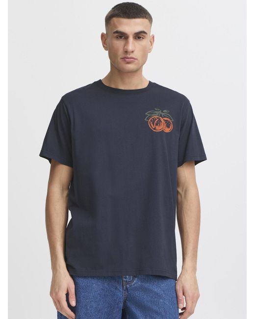 Solid Rundhalsshirt Sdpargav in Blue für Herren