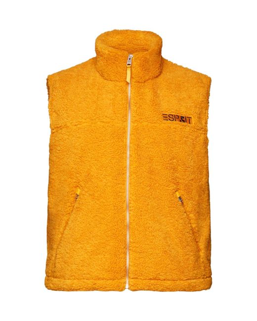 Esprit Weste aus Teddyfleece mit Logo-Stitching in Orange für Herren | Lyst  DE
