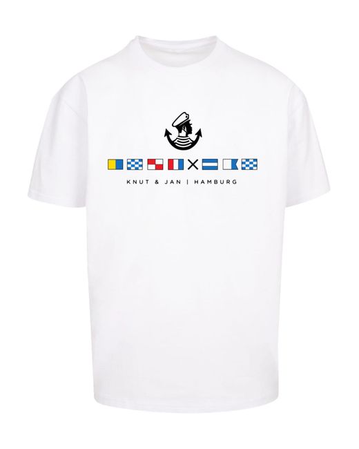 F4NT4STIC T-Shirt Seglerfahnen Knut & Jan Hamburg in White für Herren