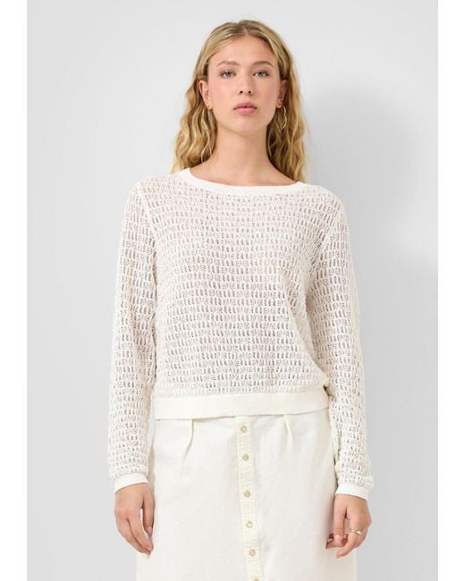 QS White Strickpullover