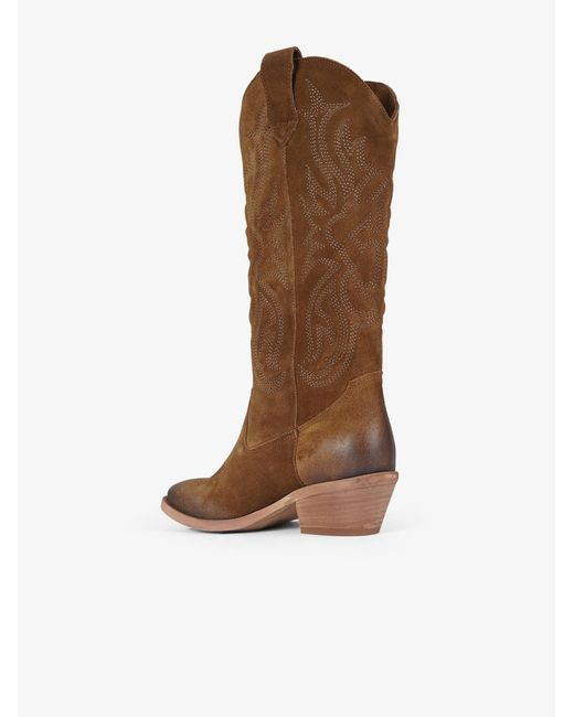 GISÉL MOIRÉ Brown Stiefel