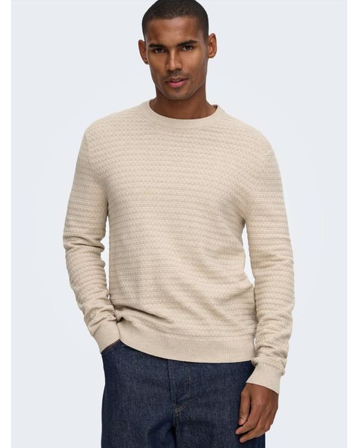 Only & Sons Pullover Onsloui in Natural für Herren
