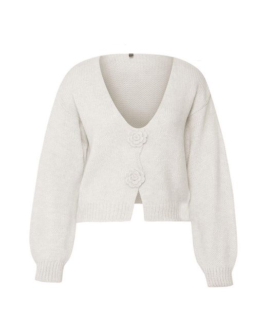 Trendyol White Strickjacke