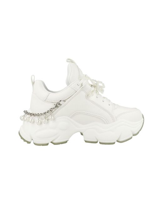 Buffalo White Sneaker Binary Chain Pearl