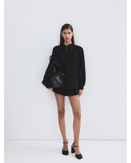 Mango Black Bluse