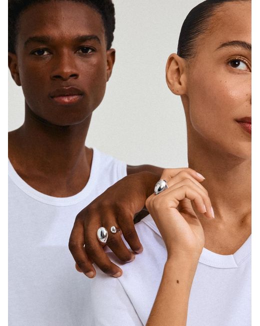 Pilgrim Ring Alvin in White für Herren