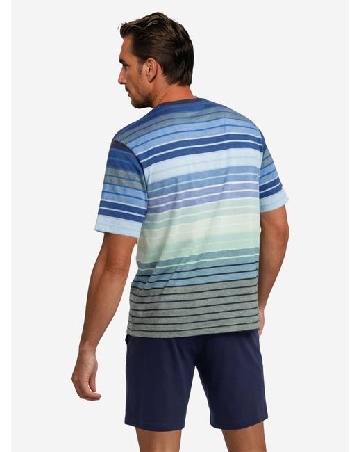 Hajo Pyjama Kurz Klima Komfort in Blue für Herren