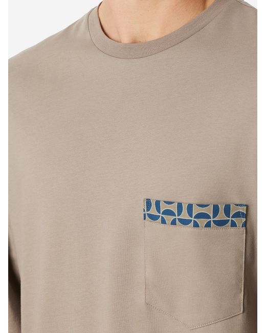 Schiesser Pyjama Lang Comfort Nightwear in Blue für Herren