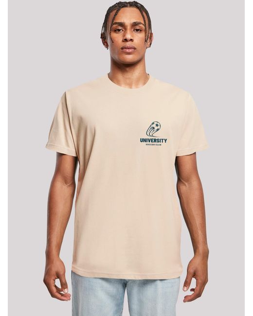 F4NT4STIC T-Shirt University Soccer Club Classic Minimalist in Natural für Herren