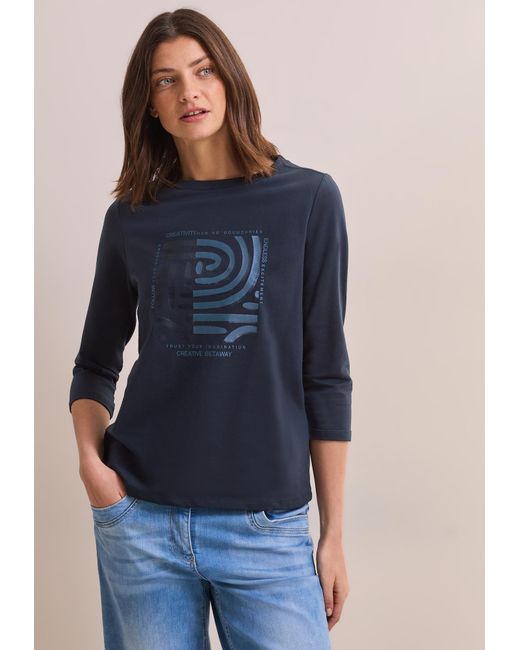 Cecil Blue Shirt Mit Frontprint