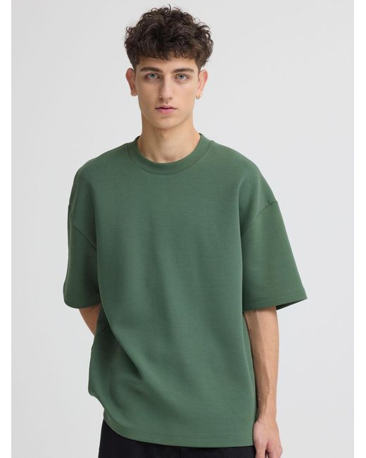Solid Rundhalsshirt Sdroland in Green für Herren