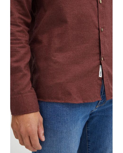 Solid Langarmhemd 'pete' in Red für Herren