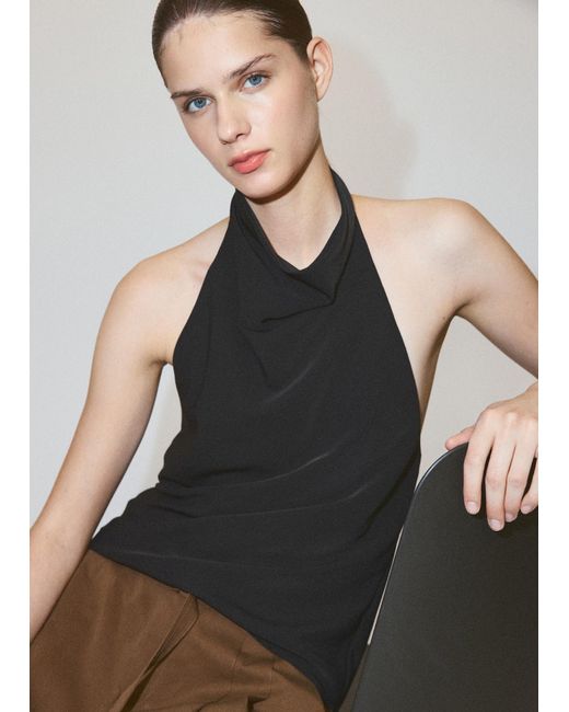 Mango Black Top Dalias