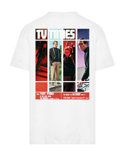 F4NT4STIC T-Shirt Tv Times Patrick Mcgoohan The Prisoner 1967 Cover in White für Herren