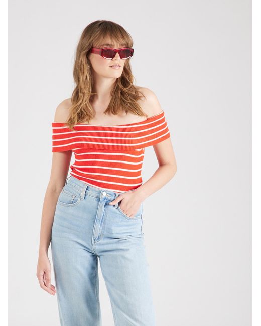 Monki Red Stricktop