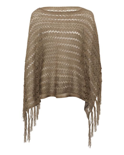Cream Natural Poncho Cralpah