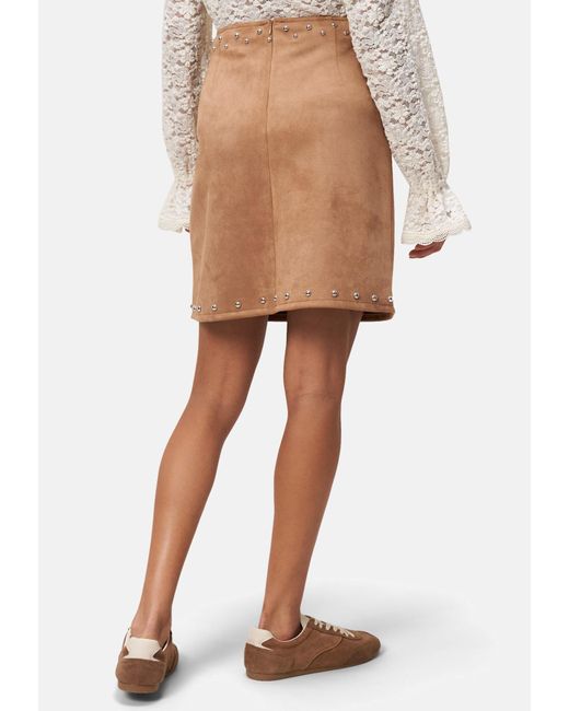 Zero Brown Minirock Lederoptik