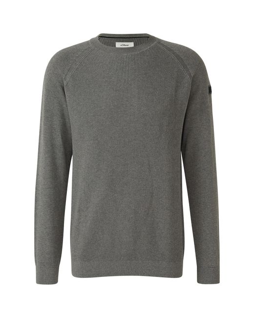 S.oliver Strickpullover in Gray für Herren