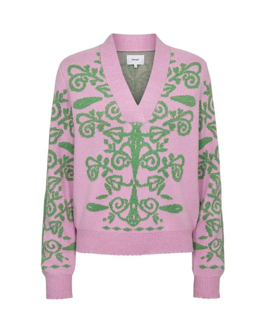 Numph Pink Langarmpullover Nuseida Pullover