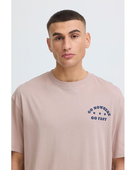 Solid Rundhalsshirt Mit Backprint Sdustance in Pink für Herren