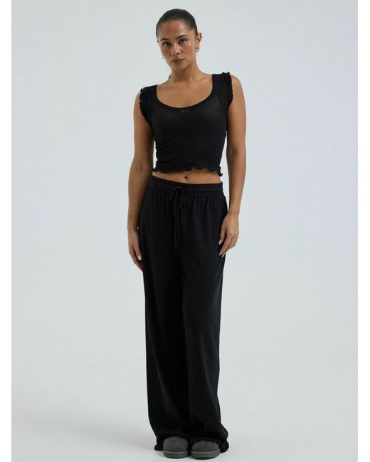 Seamless Basic Black Top Cotton