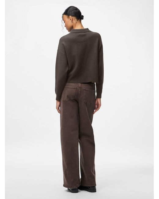 Pieces Brown Pullover