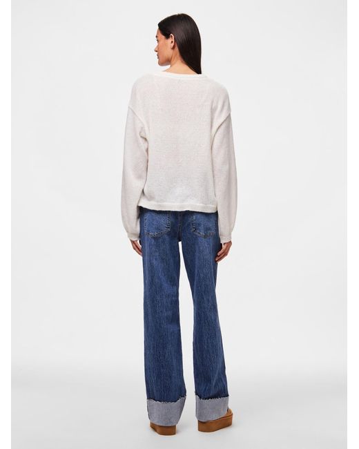 Pieces White Pullover Pcida