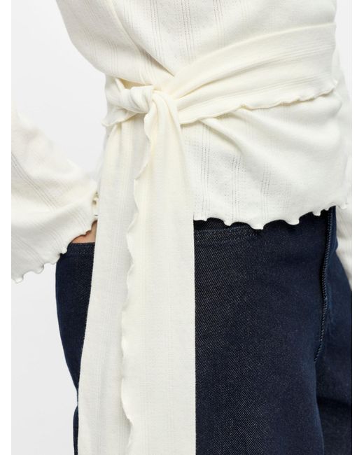 Object White Strickjacke