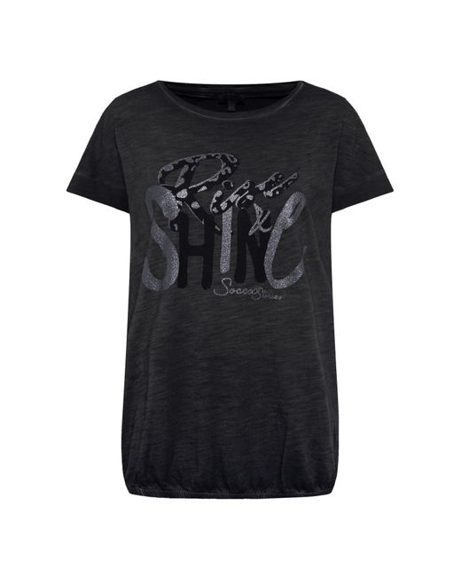 SOCCX Black Ärmelloses Oversized-Shirt Mit Gummizugsaum