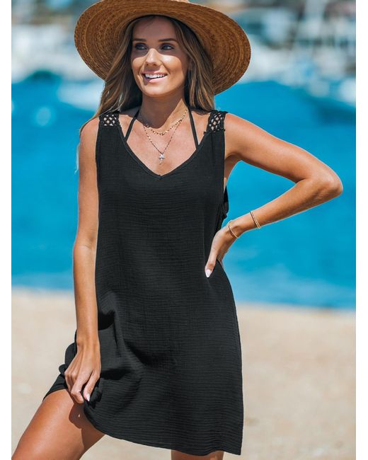 CUPSHE Black Strandkleid