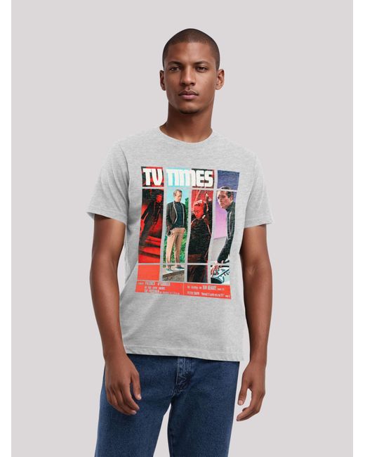 F4NT4STIC T-Shirt Tv Times Patrick Mcgoohan The Prisoner 1967 Cover in White für Herren