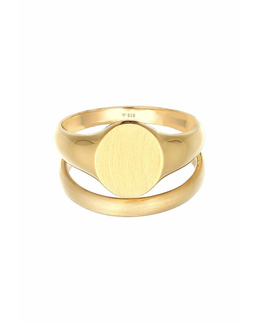 Kuzzoi Ring-Set in Metallic für Herren