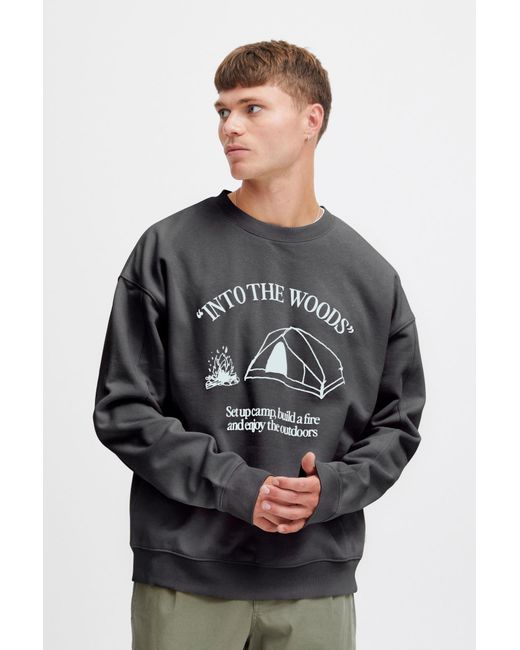 Solid Sweatshirt Hamad in Gray für Herren