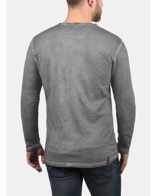 Solid Langarmshirt Timur in Gray für Herren