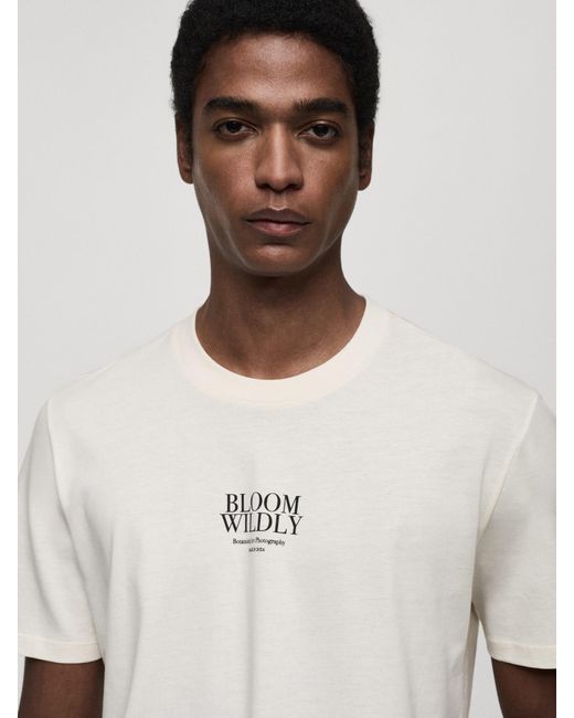 Mango T-shirt 'bloom' in White für Herren