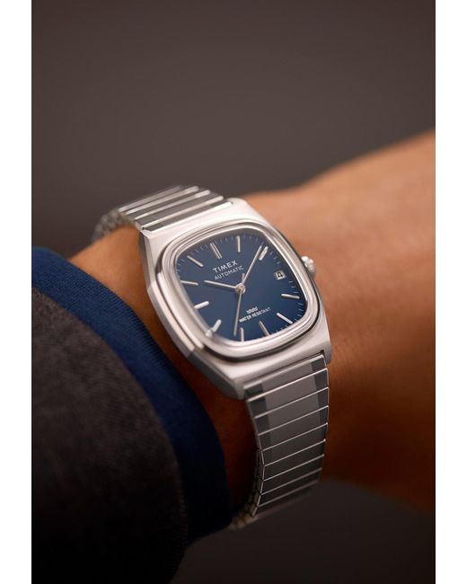 Timex Analoguhr Automatic 1983 E Line in Blue für Herren