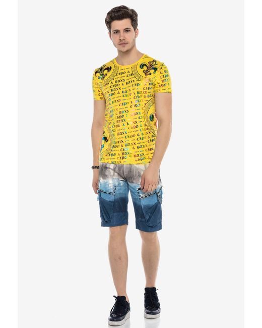 Cipo & Baxx Jeans-Shorts Sunrise in Yellow für Herren