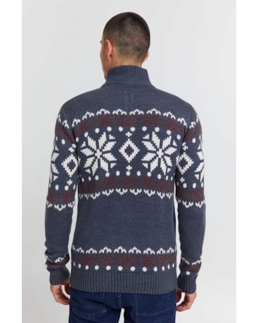 Solid Strickcardigan 'noran' in Blue für Herren