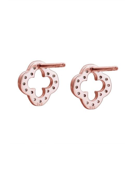 Elli Jewelry Pink Ohrringe Kleeblatt